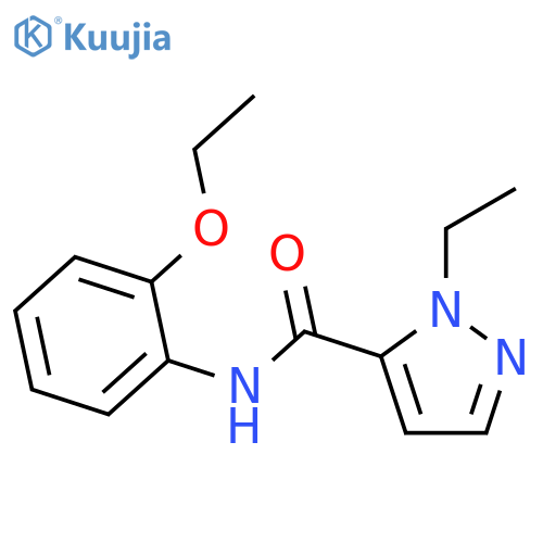 2-Ethyl-2H-pyrazole-3-carboxylic acid (2-ethoxy-phenyl)-amide structure