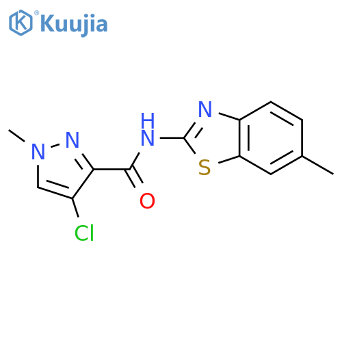 <br>4-Chloro-1-methyl-1H-pyrazole-3-carboxylic acid (6-methyl-benzothiazol-2-yl )-amide structure