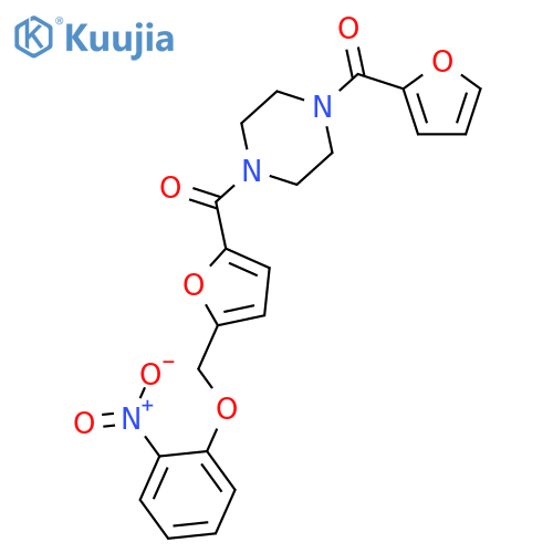 1-(2-furoyl)-4-[5-({2-nitrophenoxy}methyl)-2-furoyl]piperazine structure