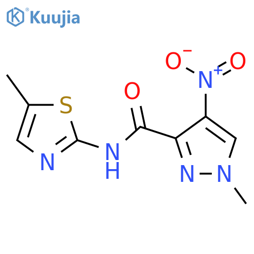 <br>1-Methyl-4-nitro-1H-pyrazole-3-carboxylic acid (5-methyl-thiazol-2-yl)-amid e structure