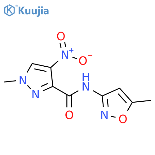 1-methyl-n-(5-methyl-1,2-oxazol-3-yl)-4-nitro-1h-pyrazole-3-carbo Xamide structure