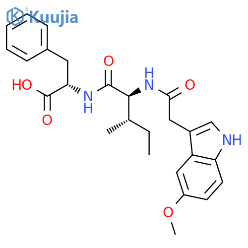 L-Phenylalanine, N-[(5-methoxy-1H-indol-3-yl)acetyl]-L-isoleucyl- structure