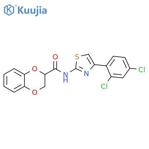 N-4-(2,4-dichlorophenyl)-1,3-thiazol-2-yl-2,3-dihydro-1,4-benzodioxine-2-carboxamide structure