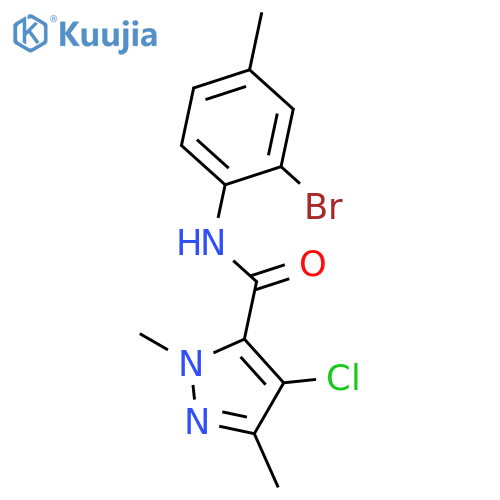<br>4-Chloro-2,5-dimethyl-2H-pyrazole-3-carboxylic acid (2-bromo-4-methyl-pheny l)-amide structure