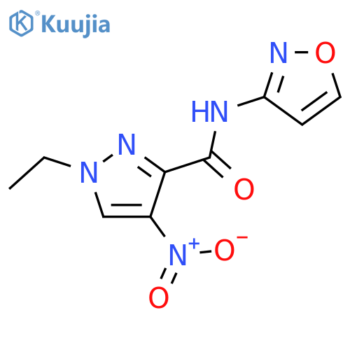 1-ethyl-4-nitro-n-(1,2-oxazol-3-yl)-1h-pyrazole-3-carboxamide structure