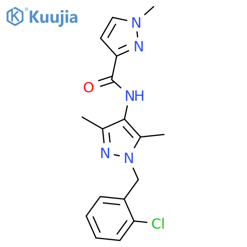 <br>N-[1-(2-chlorobenzyl)-3,5-dimethyl-1H-pyrazol-4-yl]-1-methyl-1H-pyrazole-3- carboxamide structure