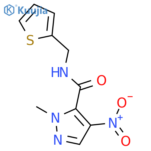 1-methyl-4-nitro-N-(thien-2-ylmethyl)-1H-pyrazole-5-carboxamide structure