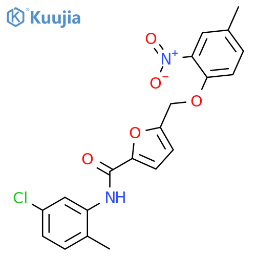 N-(5-chloro-2-methylphenyl)-5-({2-nitro-4-methylphenoxy}methyl)-2-furamide structure