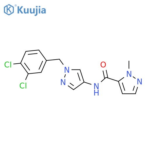 <br>N-[1-(3,4-dichlorobenzyl)-1H-pyrazol-4-yl]-1-methyl-1H-pyrazole-5-carboxami de structure
