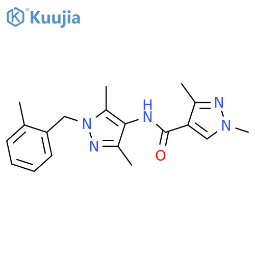 <br>N-[3,5-dimethyl-1-(2-methylbenzyl)-1H-pyrazol-4-yl]-1,3-dimethyl-1H-pyrazol e-4-carboxamide structure