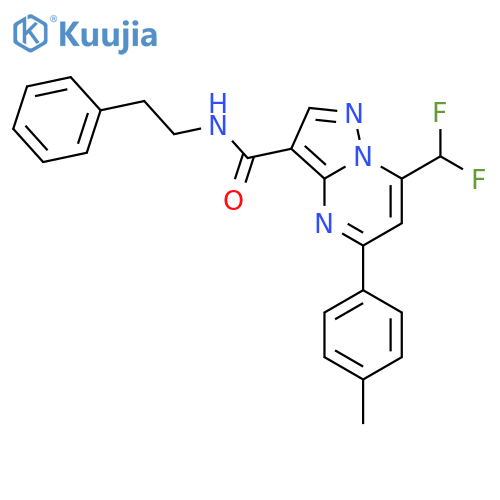<br>7-(difluoromethyl)-5-(4-methylphenyl)-N-(2-phenylethyl)pyrazolo[1,5-a]pyrim idine-3-carboxamide structure