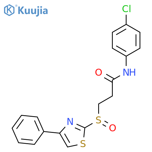 Propanamide, N-(4-chlorophenyl)-3-[(4-phenyl-2-thiazolyl)sulfinyl]- structure