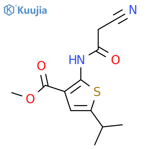 Methyl 2-(cyanoacetyl)amino-5-isopropylthiophene-3-carboxylate structure