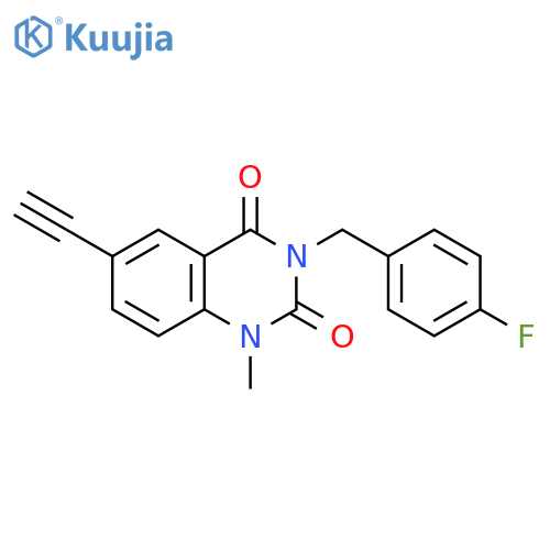 2,4(1H,3H)-Quinazolinedione,6-ethynyl-3-[(4-fluorophenyl)methyl]-1-methyl- structure