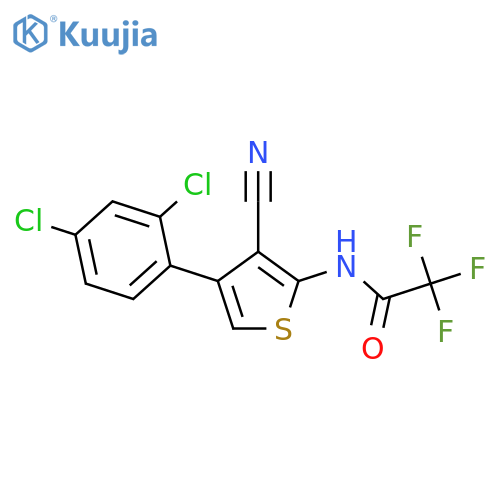 N-[3-Cyano-4-(2,4-dichloro-phenyl)-thiophen-2-yl]-2,2,2-trifluoro-acetamide structure