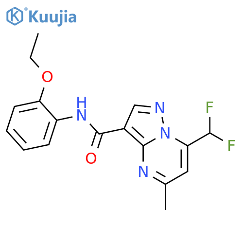 <br>7-(difluoromethyl)-N-(2-ethoxyphenyl)-5-methylpyrazolo[1,5-a]pyrimidine-3-c arboxamide structure