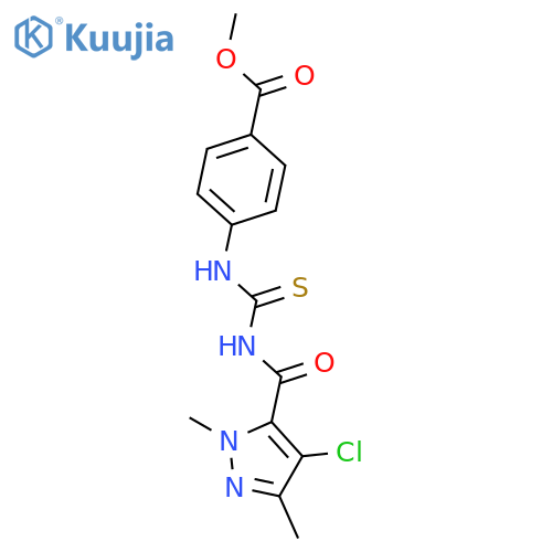 <br>methyl 4-({[(4-chloro-1,3-dimethyl-1H-pyrazol-5-yl)carbonyl]carbamothioyl}a mino)benzoate structure