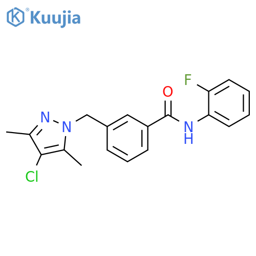 Benzamide, 3-[(4-chloro-3,5-dimethyl-1H-pyrazol-1-yl)methyl]-N-(2-fluorophenyl)- structure