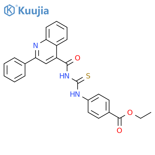 4-[3-(2-Phenyl-quinoline-4-carbonyl)-thioureido]-benzoic acid ethyl ester structure
