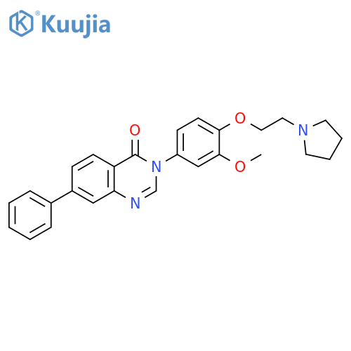 4(3H)-Quinazolinone,3-[3-methoxy-4-[2-(1-pyrrolidinyl)ethoxy]phenyl]-7-phenyl- structure