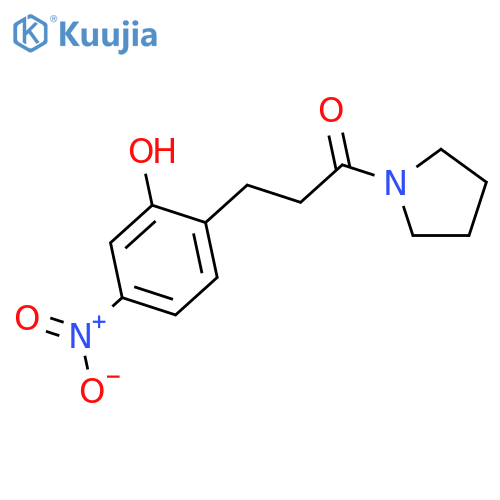 Pyrrolidine, 1-[3-(2-hydroxy-4-nitrophenyl)-1-oxopropyl]- structure