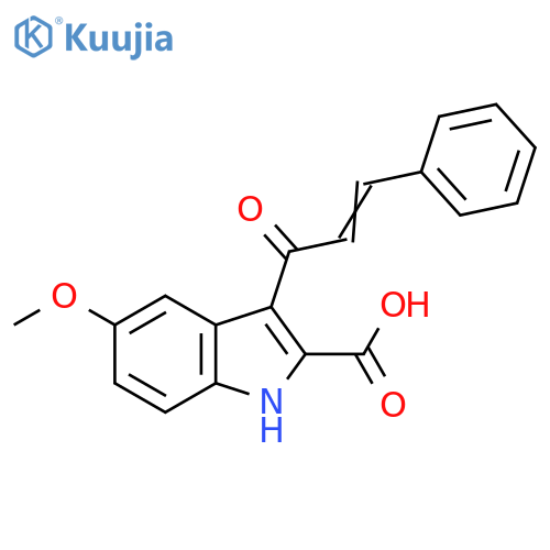 1H-Indole-2-carboxylic acid, 5-methoxy-3-(1-oxo-3-phenyl-2-propenyl)- structure