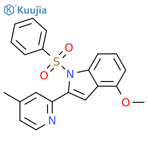 1H-Indole, 4-methoxy-2-(4-methyl-2-pyridinyl)-1-(phenylsulfonyl)- structure