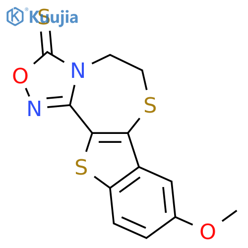 3H-[1]BENZOTHIENO[2,3-F][1,2,4]OXADIAZOLO[4,3-D][1,4]THIAZEPINE-3-THIONE, 5,6-DIHYDRO-9-METHOXY- structure