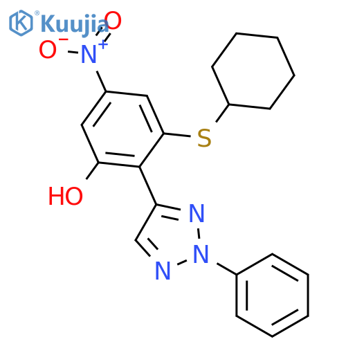 PHENOL, 3-(CYCLOHEXYLTHIO)-5-NITRO-2-(2-PHENYL-2H-1,2,3-TRIAZOL-4-YL)- structure