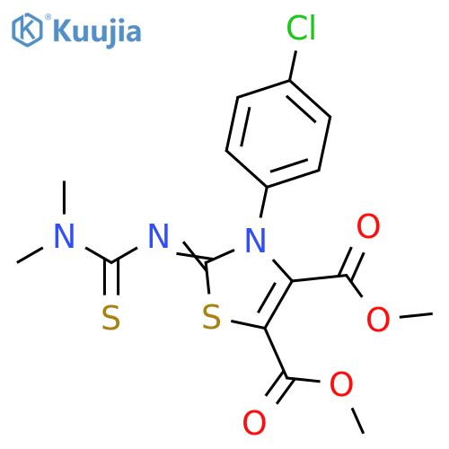 4,5-Thiazoledicarboxylic acid,3-(4-chlorophenyl)-2-[[(dimethylamino)thioxomethyl]imino]-2,3-dihydro-,dimethyl ester structure