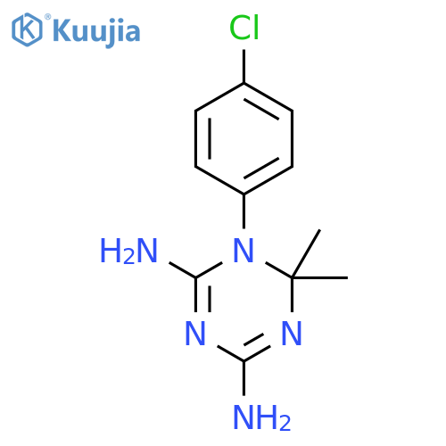 1-(4-chlorophenyl)-6,6-dimethyl-1,6-dihydro-1,3,5-triazine-2,4-diamine structure