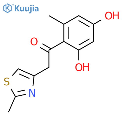 Ethanone, 1-(2,4-dihydroxy-6-methylphenyl)-2-(2-methyl-4-thiazolyl)- structure