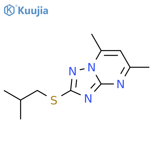 [1,2,4]Triazolo[1,5-a]pyrimidine, 5,7-dimethyl-2-[(2-methylpropyl)thio]- structure