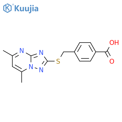 Benzoic acid,4-[[(5,7-dimethyl[1,2,4]triazolo[1,5-a]pyrimidin-2-yl)thio]methyl]- structure