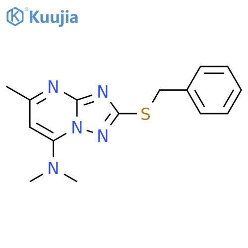 [1,2,4]Triazolo[1,5-a]pyrimidin-7-amine,N,N,5-trimethyl-2-[(phenylmethyl)thio]- structure