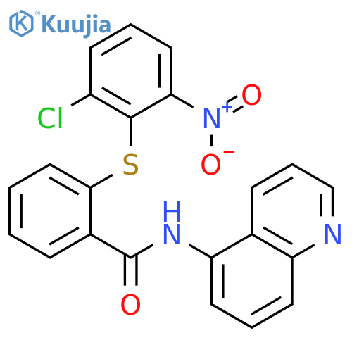 2-(2-Chloro-6-nitro-phenylsulfanyl)-N-quinolin-5-yl-benzamide structure