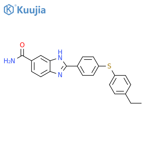 1H-Benzimidazole-5-carboxamide, 2-[4-[(4-ethylphenyl)thio]phenyl]- structure
