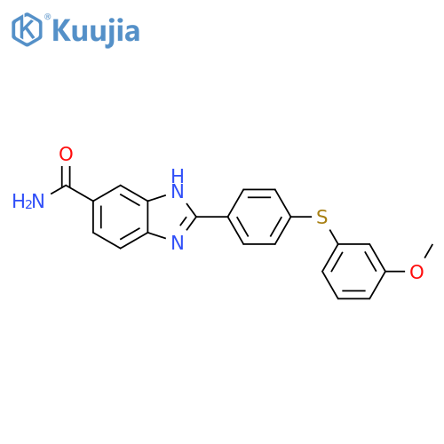 1H-Benzimidazole-5-carboxamide, 2-[4-[(3-methoxyphenyl)thio]phenyl]- structure