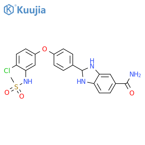 1H-Benzimidazole-5-carboxamide,2-[4-[4-chloro-3-[(methylsulfonyl)amino]phenoxy]phenyl]-2,3-dihydro- structure