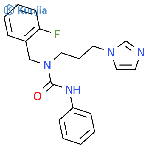 1-[(2-fluorophenyl)methyl]-1-(3-imidazol-1-ylpropyl)-3-phenylurea structure