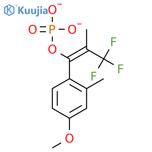 Phosphoric acid, dimethyl(1Z)-3,3,3-trifluoro-1-(4-methoxyphenyl)-1-propenyl ester structure