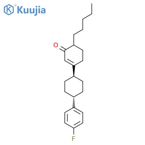 2-Cyclohexen-1-one, 3-[trans-4-(4-fluorophenyl)cyclohexyl]-6-pentyl- structure