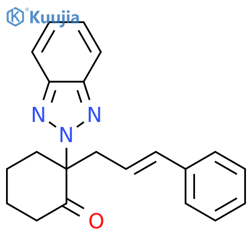 CYCLOHEXANONE, 2-(2H-BENZOTRIAZOL-2-YL)-2-[(2E)-3-PHENYL-2-PROPENYL]- structure