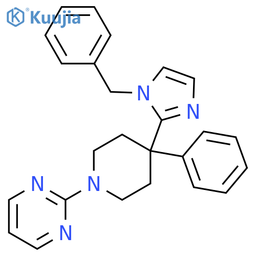 Pyrimidine,2-[4-phenyl-4-[1-(phenylmethyl)-1H-imidazol-2-yl]-1-piperidinyl]- structure