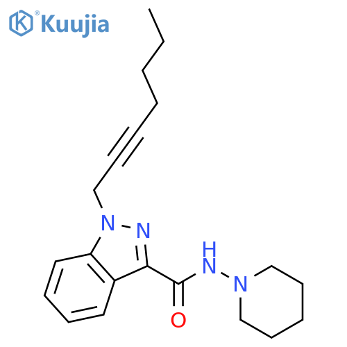 1H-INDAZOLE-3-CARBOXAMIDE, 1-(2-HEPTYNYL)-N-1-PIPERIDINYL- structure