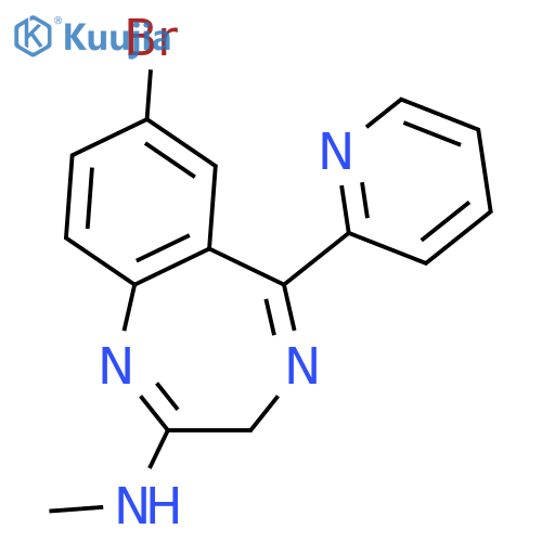 3H-1,4-Benzodiazepin-2-amine, 7-bromo-N-methyl-5-(2-pyridinyl)- structure