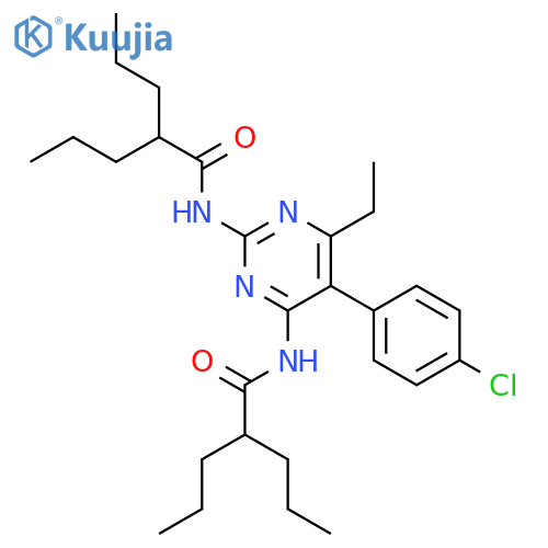 N,N'-[5-(4-chlorophenyl)-6-ethylpyrimidine-2,4-diyl]bis(2-propylpentanamide) structure
