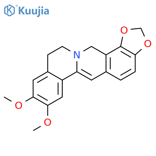 12H-Benzo[a]-1,3-benzodioxolo[4,5-g]quinolizine, 11,14-dihydro-8,9-dimethoxy- structure