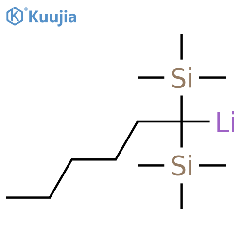 Lithium, [1,1-bis(trimethylsilyl)hexyl]- structure