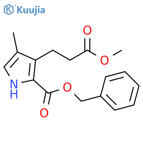 1H-Pyrrole-3-propanoic acid, 4-methyl-2-[(phenylmethoxy)carbonyl]-, methyl ester structure